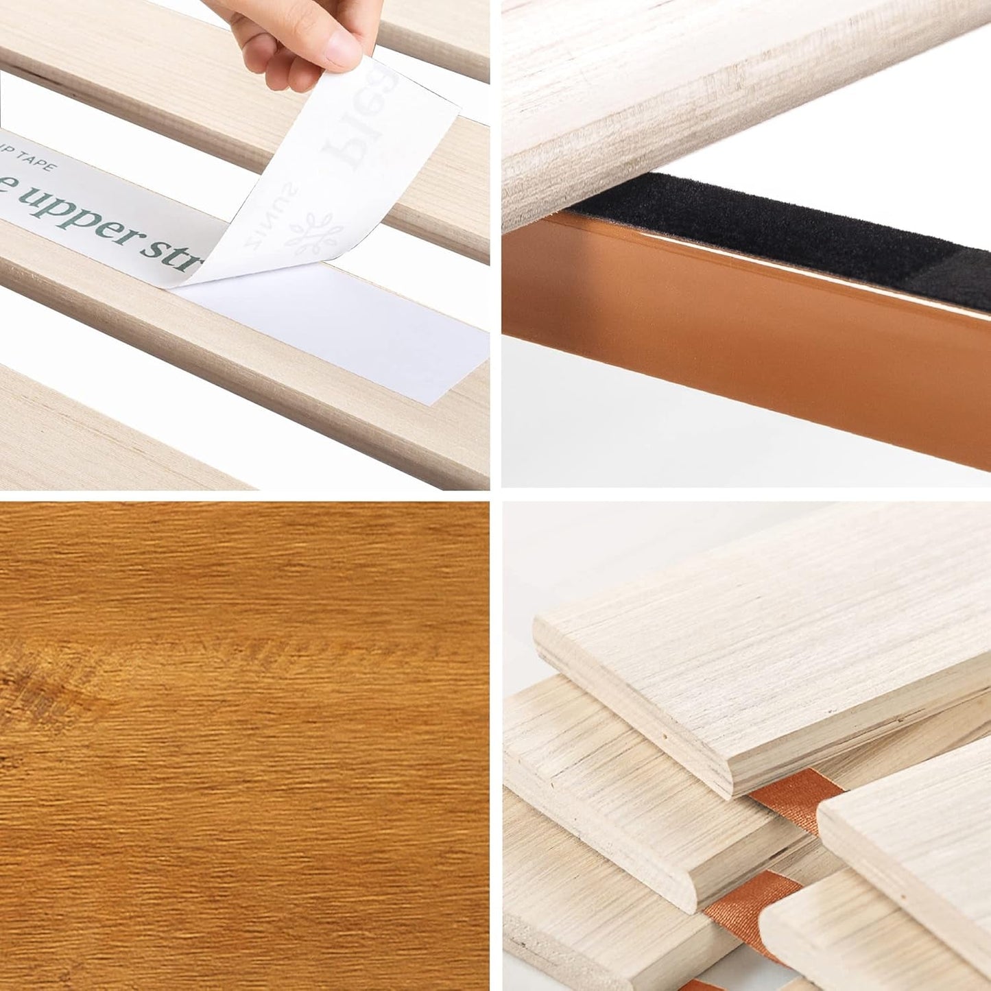 Premium Twelveinch Wood Platform Bed Slats Full Size-4