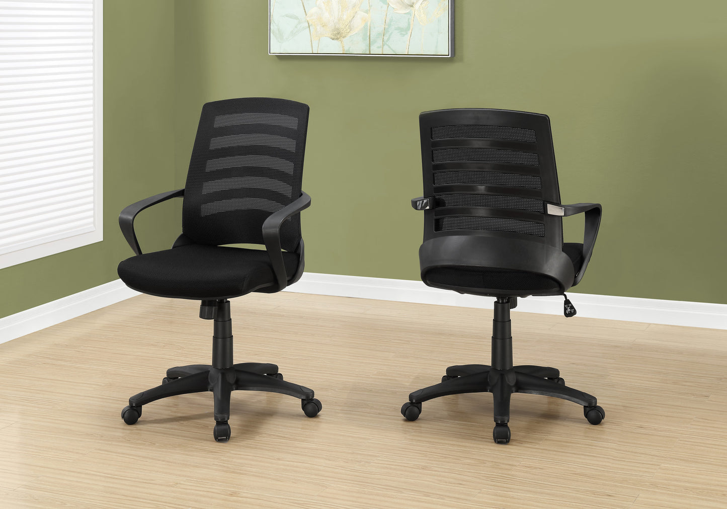 Office Chair, Adjustable, Swivel, Ergonomic, Black Mesh, Contemporary