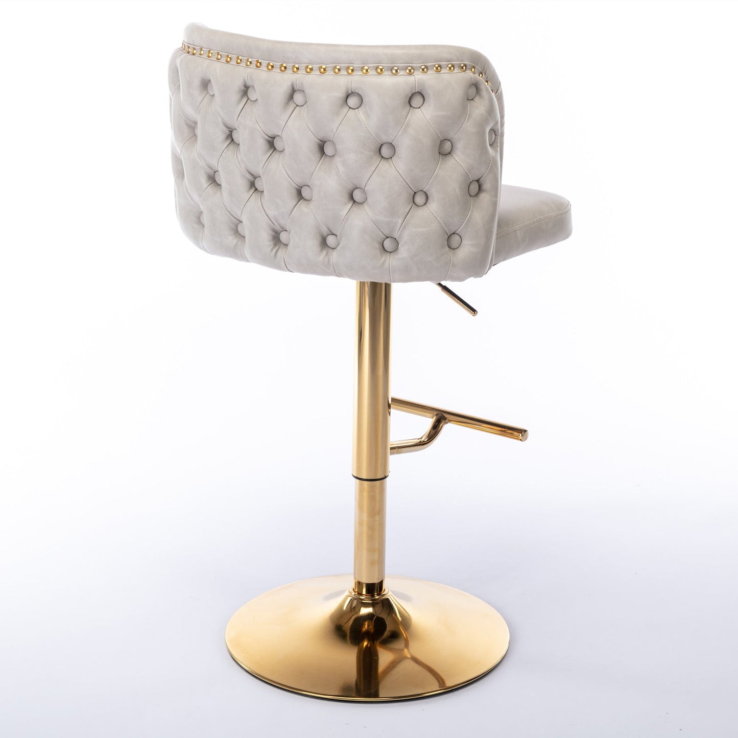 Set of 2 Modern PU Upholstered Swivel Barstools