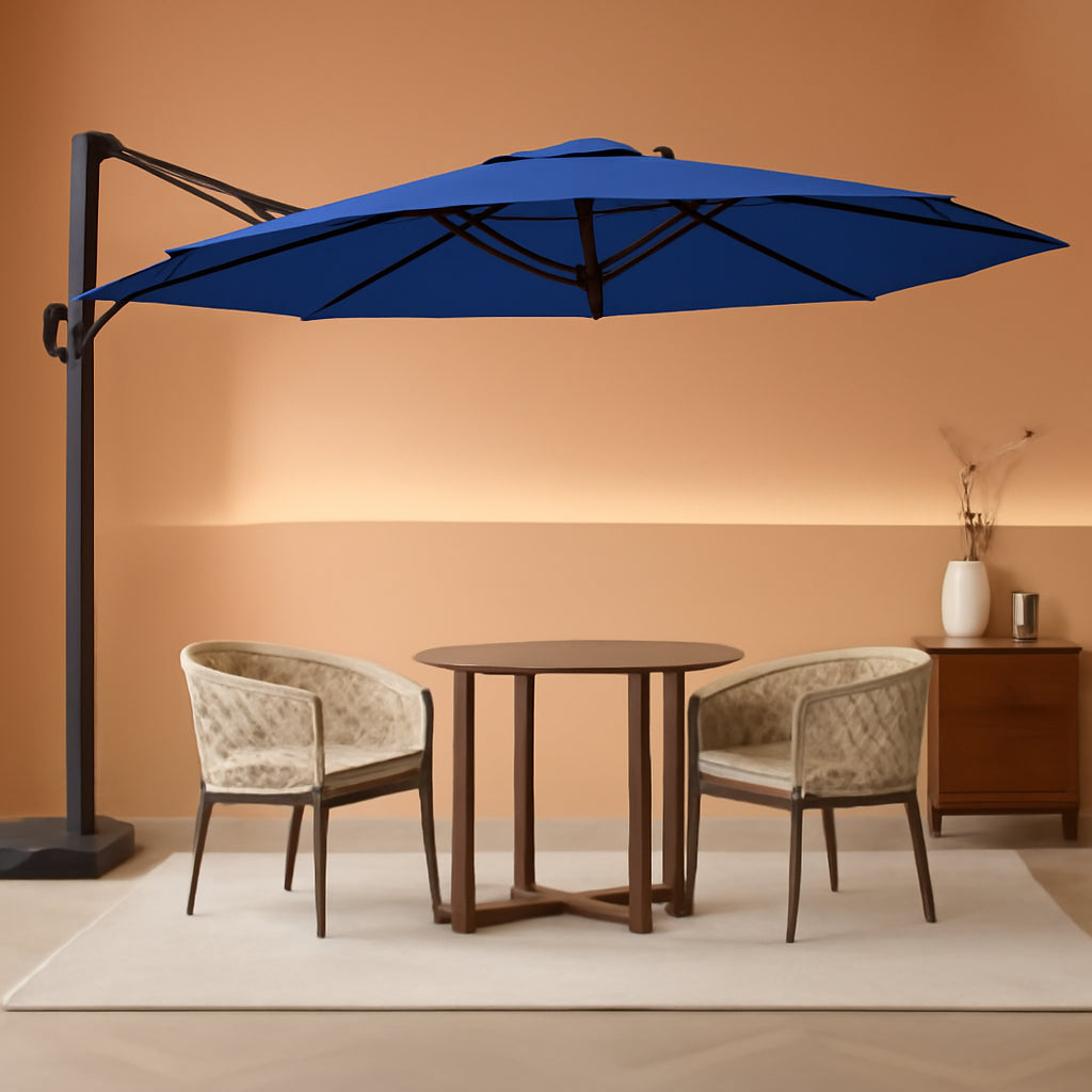 10Ft Cantilever Patio Umbrella With 360 Rotation Weatherproof