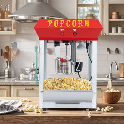 Bar Style Popcorn Machine, 6-Ounce Popcorn Maker Popper, Red