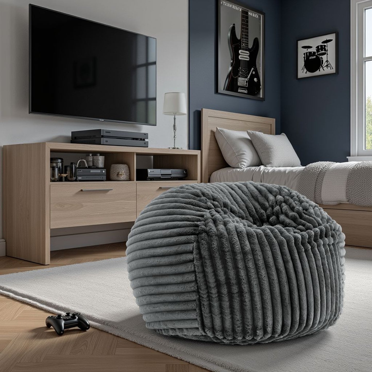 40 inch Minky Gunmetal Memory Foam Lounger