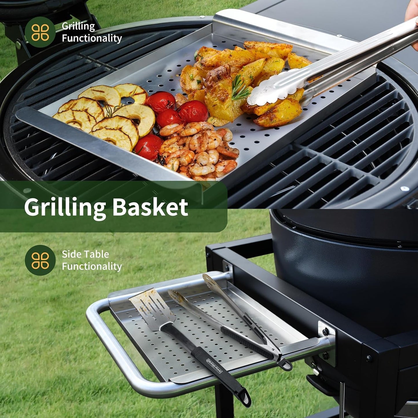 Kamado Charcoal Grill 22Inch Industrial Grade Cast Iron