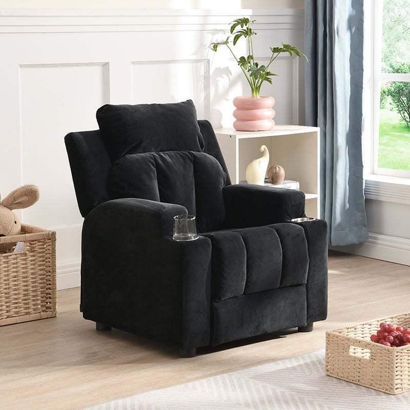 Palmer’s Deluxe Black Recliner with Two Cup Holder