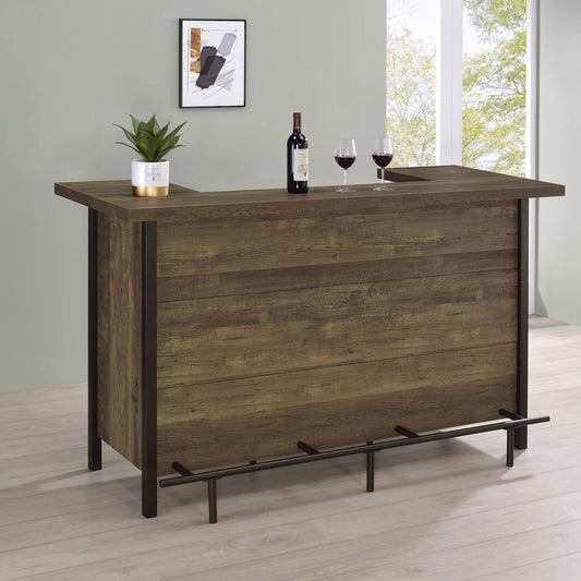 Lampton Rustic Oak Freestanding Home Bar