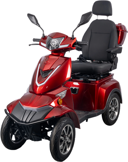 HS4W-A1R Heavy Duty 4 Wheel Mobility Scooters, Red Color