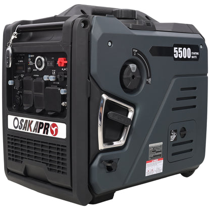 Super Quiet Inverter Generator 5.5KW Portable Dual Fuel Electric & Remote Start, Gray Aluminium