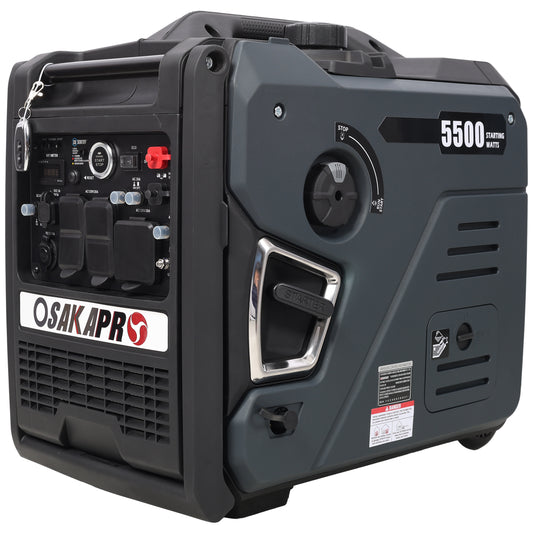Super Quiet Inverter Generator 5.5KW Portable Dual Fuel Electric & Remote Start, Gray Aluminium