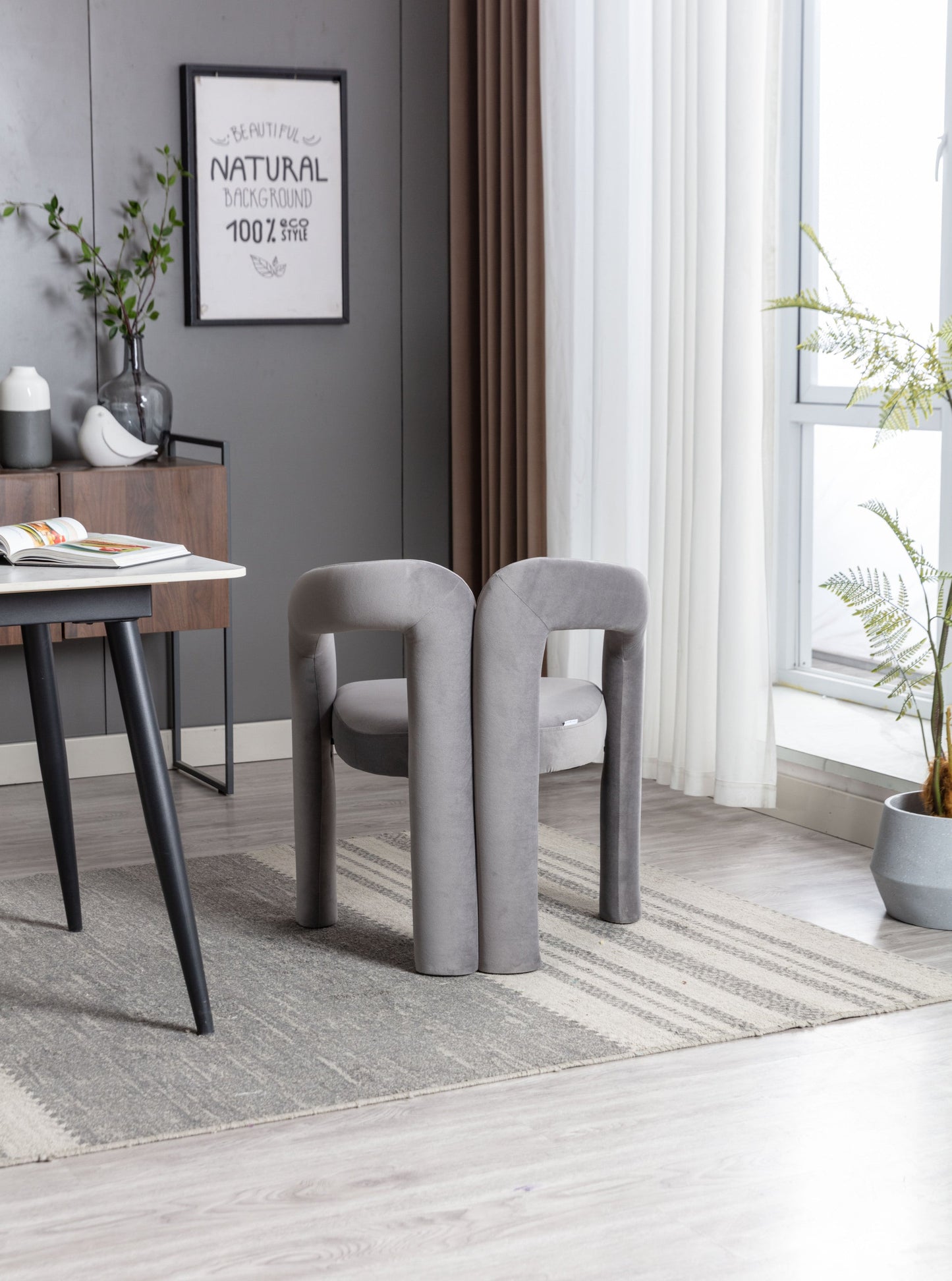 Set of 2 Contemporary Upholstered Accent Chair