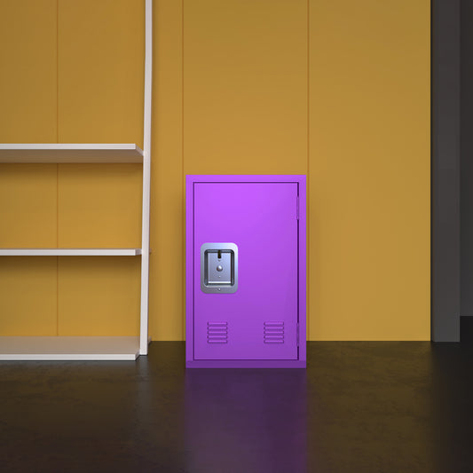 24' H Locker Storage Cabinet, Metal Locker Storage Cabinet with 1 Doors, Small Metal Locker,Lockable Storage Cabinet,for Employees,Office,Kids Locker - Assembly Required (Elegant Purple)