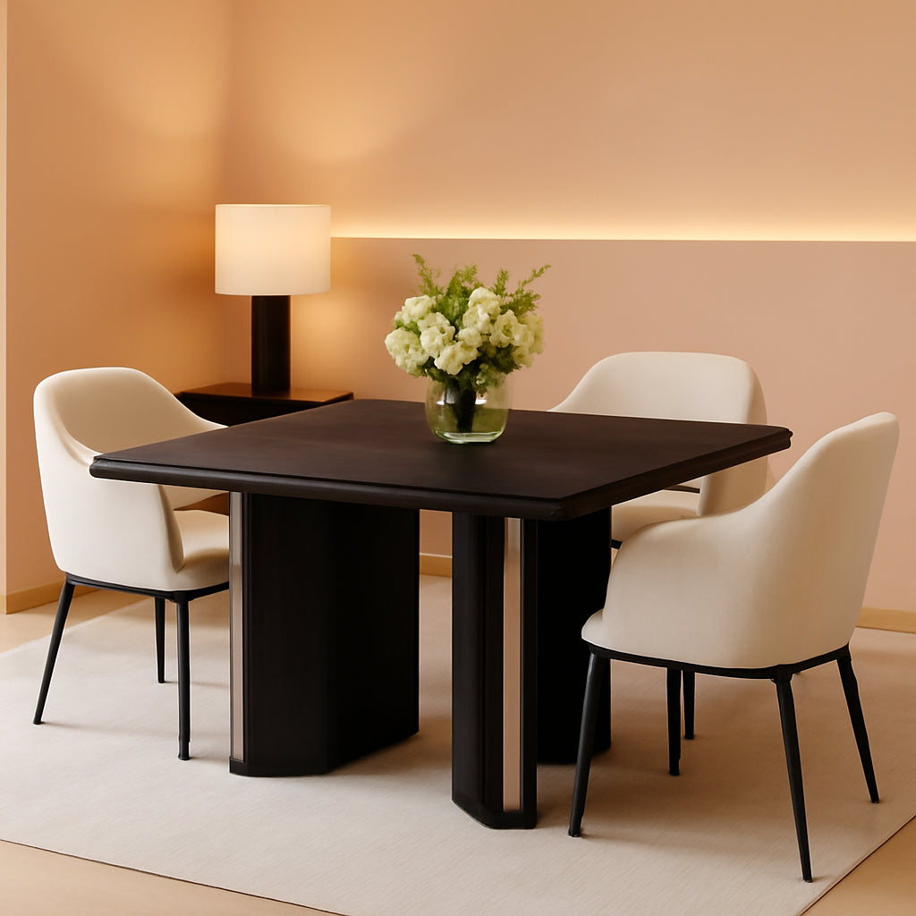 71 Inch Dining Table Black Premium Solid Wood Durable-0