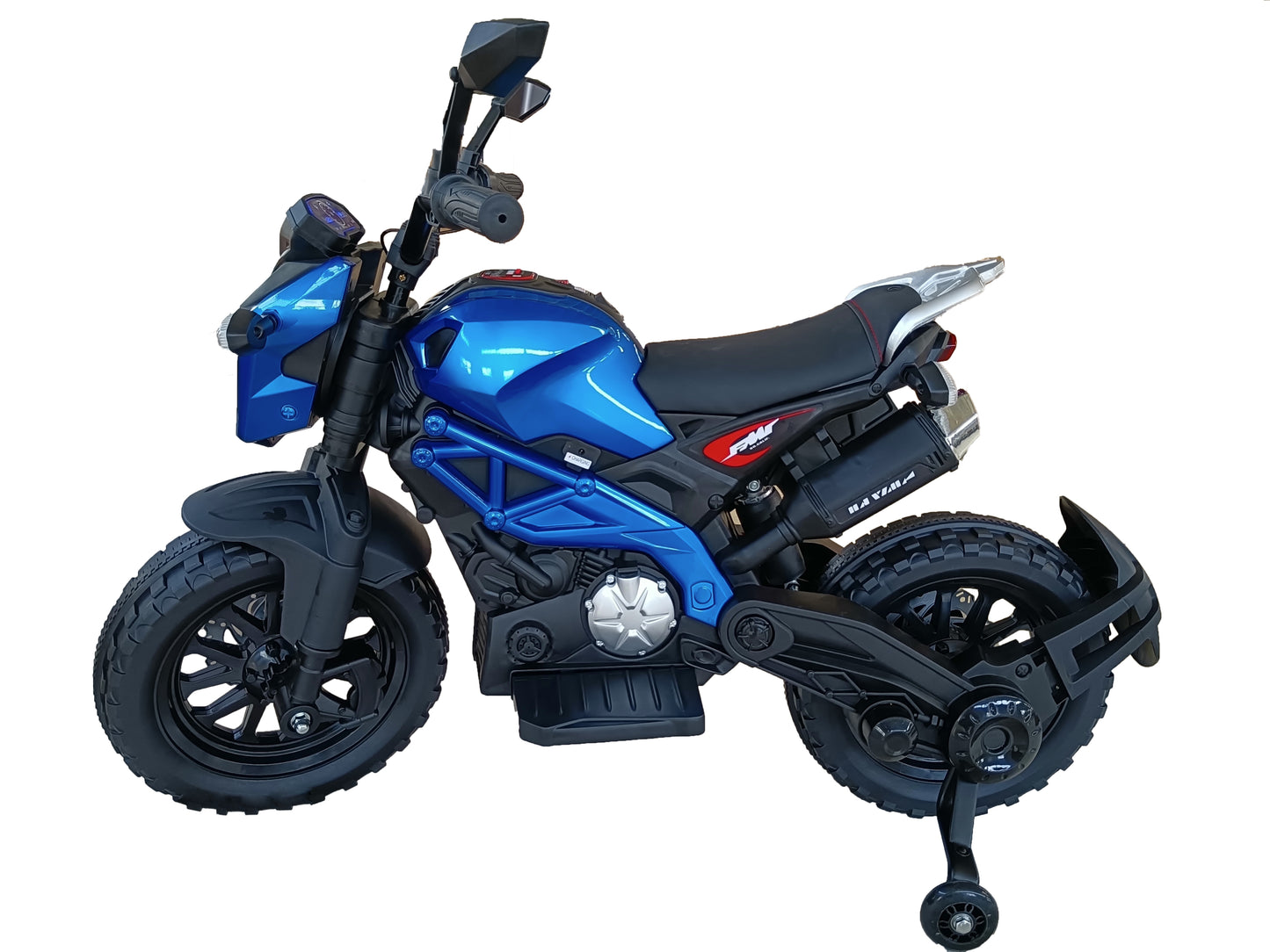 12V Electric Dirt Bike with Training wheels Ride on Motorcycle