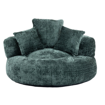 Emerald Chenille High Back Bean Bag Chair Couch with Three Pillows, Indoor & Outdoor, Single Gaming Sofa for Bedroom and Office
