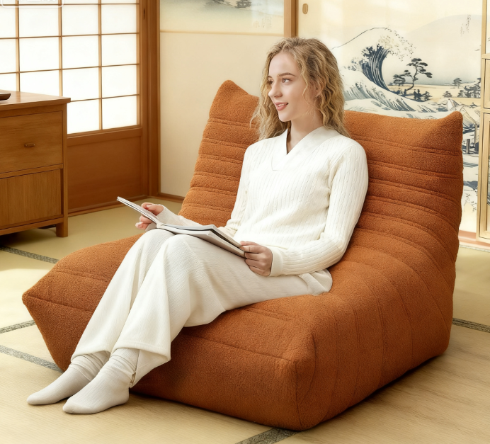 Bean Bag Chair ,  Bean Bag Sofa with High Density Foam for bedroom, Brown