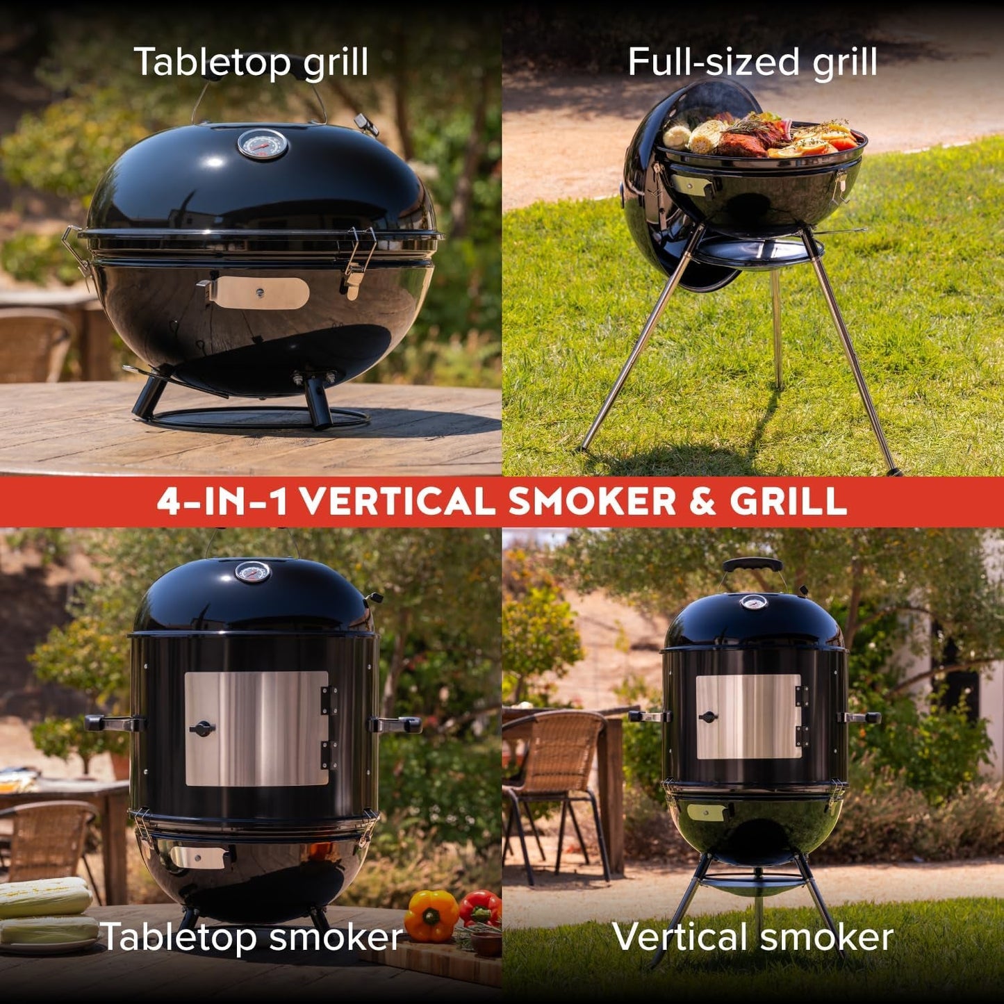 18Inch Charcoal Vertical Barbecue Grill With Venting