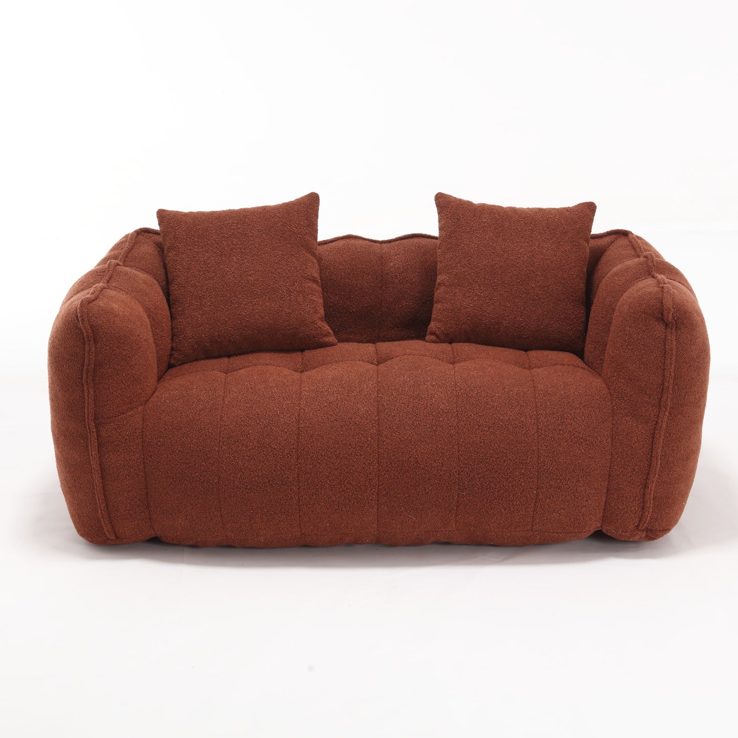 Cozy Beanbag Chair with High Resilience Foam Core for Two - Red Chenille, 66x35x25 inches