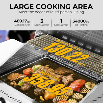 Propane Grill With Side Burner Commercial Grade Outdoor