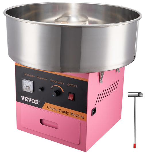 Palmers Electric Cotton Candy Machine, 1000W Candy Floss Maker, Commercial Cotton Candy Machine with Stainless Steel Bowl, Sugar Scoop, and Drawer, Perfect for Home Kids Birthday, Family Party Pink
