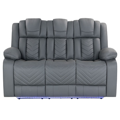 RAIZE Contemporary Power Reclining Sofa with LED, Wireless Charging