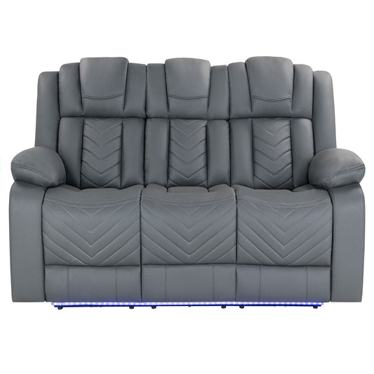 RAIZE Contemporary Power Reclining Sofa with LED, Wireless Charging