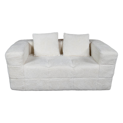 Bean Bag Chair for Adults, Loveseat Boneless Couch with Two Back Cushions, Sofa in A Box, No Assembly Cloud Couch for Apartment Office Bedroom Living Room Small Spaces