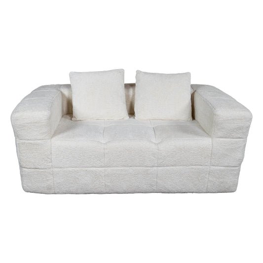 Bean Bag Chair for Adults, Loveseat Boneless Couch with Two Back Cushions, Sofa in A Box, No Assembly Cloud Couch for Apartment Office Bedroom Living Room Small Spaces