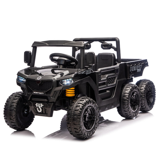 24V 400W Kids Ride On Six-wheel Electric Dump Truck W/ PC 2.4G, 4WD Super Performance,Six-wheel Suspension, Bluetooth &Early Education with Music and Storie,Speeds 1.86-3.11 MPH for Kids Aged 3-5