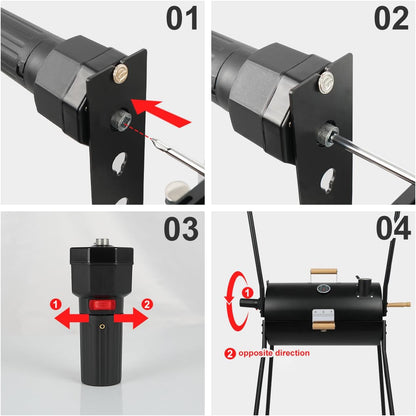 Portable Charcoal Grill With Thermometer Dual Sided