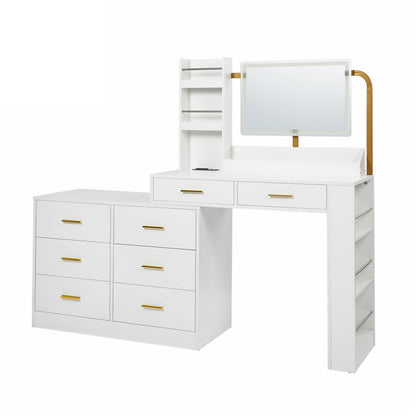 Palmers Modern White 8-Drawer Dresser for Bedroom - Ample Storage Wide Chest of Drawers