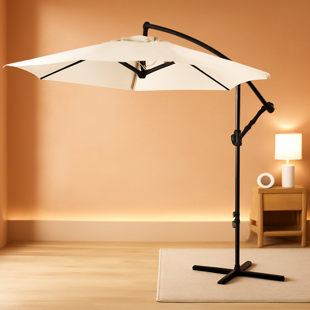 9ft Off set Cantilever Weatherproof Umbrella With Tilt-0