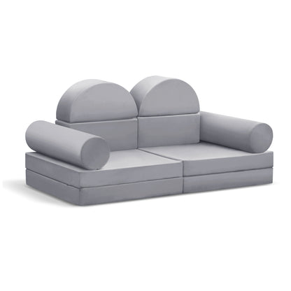 Modular Kids Play Sofa,10-Pieces Convertible Modular Play Sofa Bes for Playroom,Bedroom, Muti-purpose Play Couch for Kids