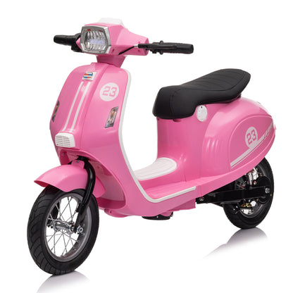 24V 250W Powerful Electric Scooter W/12' Air-Filled Tires,Hand Accelerator & Brake,Dual Rear Suspension,High/Low Speed,MP3 Player with Bluetooth,Slow Start for Safe & Smooth Ride,Recommended age: 8+