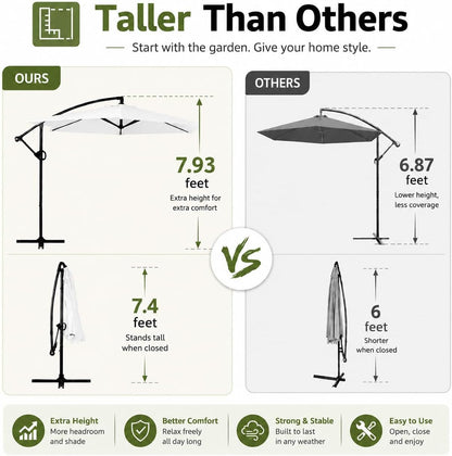 9ft Off set Cantilever Weatherproof Umbrella With Tilt-3