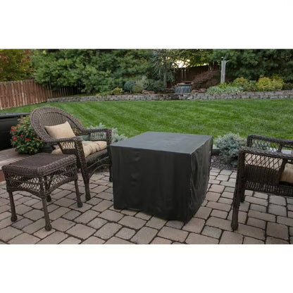 30-inch Outdoor Bronze LP Propane Gas Fire Pit with Lava Rocks and Cover