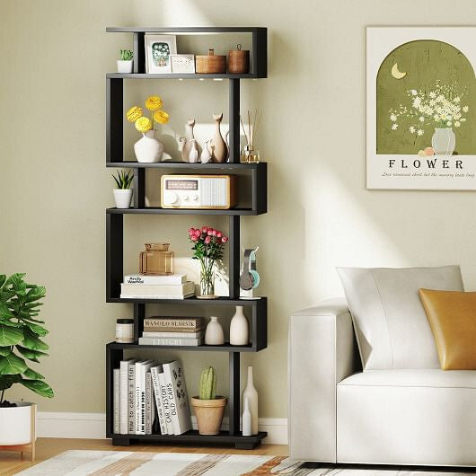 6-Tier Bookcase with Anti-Tipping Kit-White