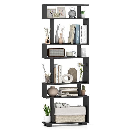 6-Tier Bookcase with Anti-Tipping Kit-White