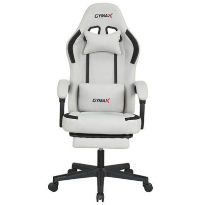 Ergonomic Video Game Chair with Headrest for Home Office-Gray