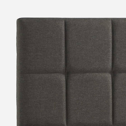 King size Grey Upholstered Platform Bed Frame with Padded Headboard