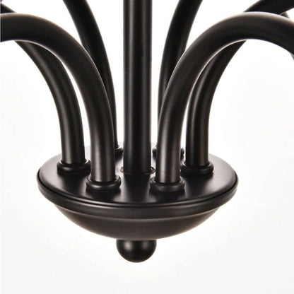 42-inch Traditional 6-Light Dimmable Chandelier in Matte Black Finish