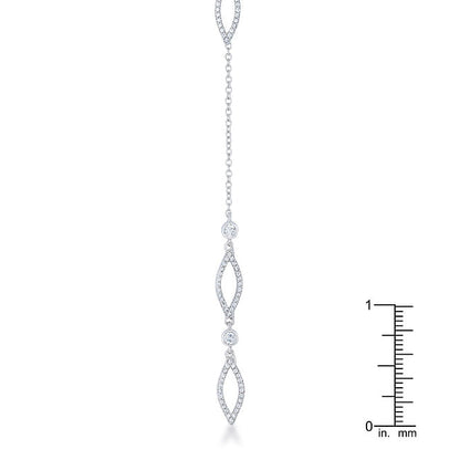 Carmela 0.6ct CZ Rhodium Classic Drop Lariat Necklace