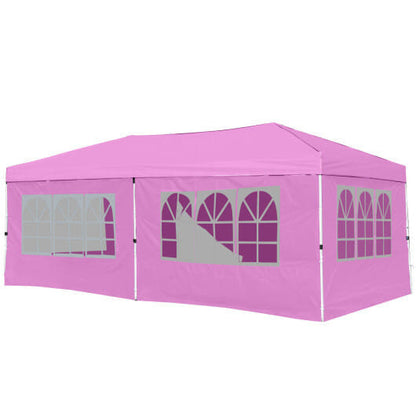 10 X 20 Feet Pop up Canopy Tent Instant Setup with 6 Sidewalls-Gray