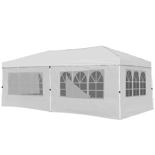 10 X 20 Feet Pop up Canopy Tent Instant Setup with 6 Sidewalls-Gray