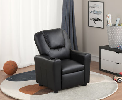 Palmer’s Black Recliner with Cupholder