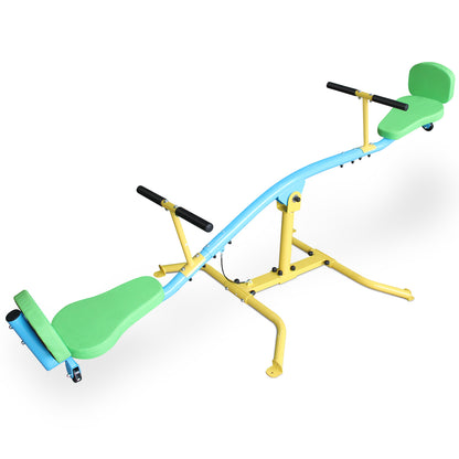 Children's seesaw double person 360° rotating seesaw with backrest indoor and outdoor playground double person rocking horse kindergarten toys