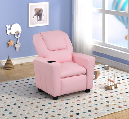 Palmer’s Pink Kids Recliner with Cupholder
