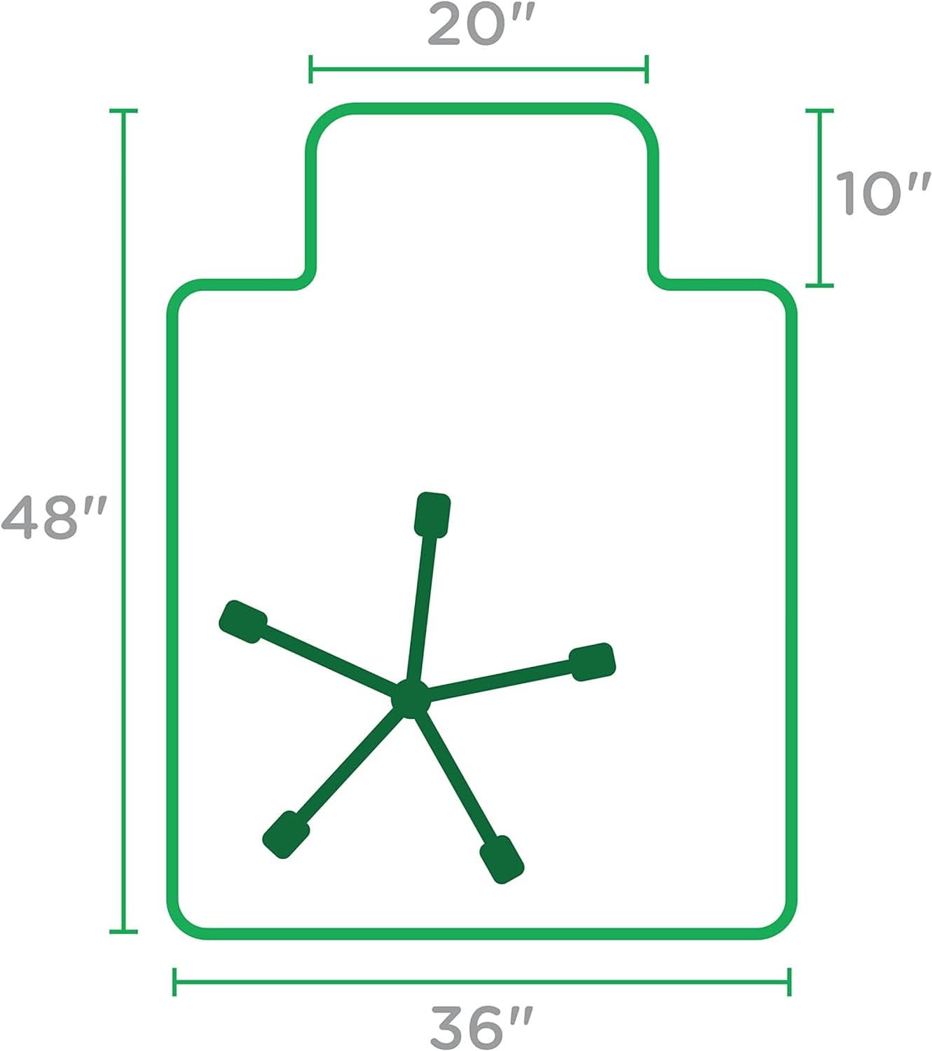 Office Chair Mat 36x48 Clear For Low Pile Carpet Use-3