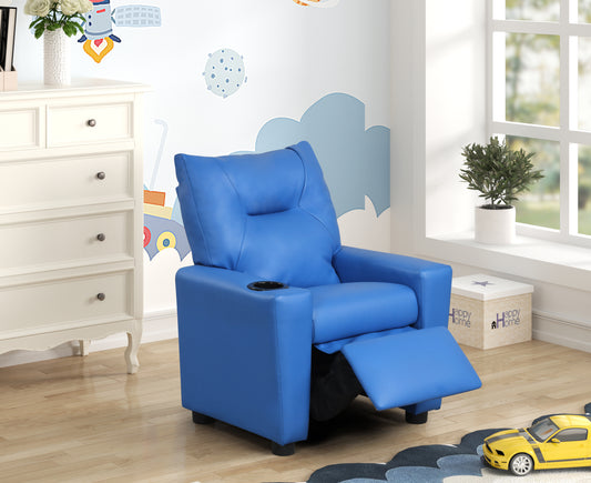 Palmer’s Blue Kids Recliner with Cupholder