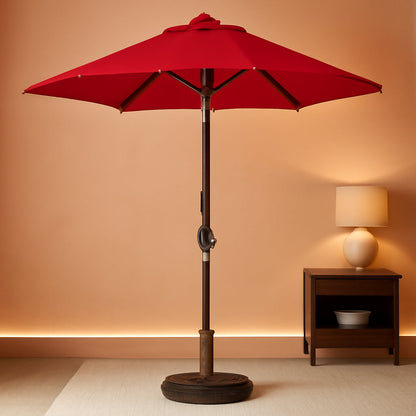 9ft Patio Umbrella Red UV Protection Weatherproof Tilt