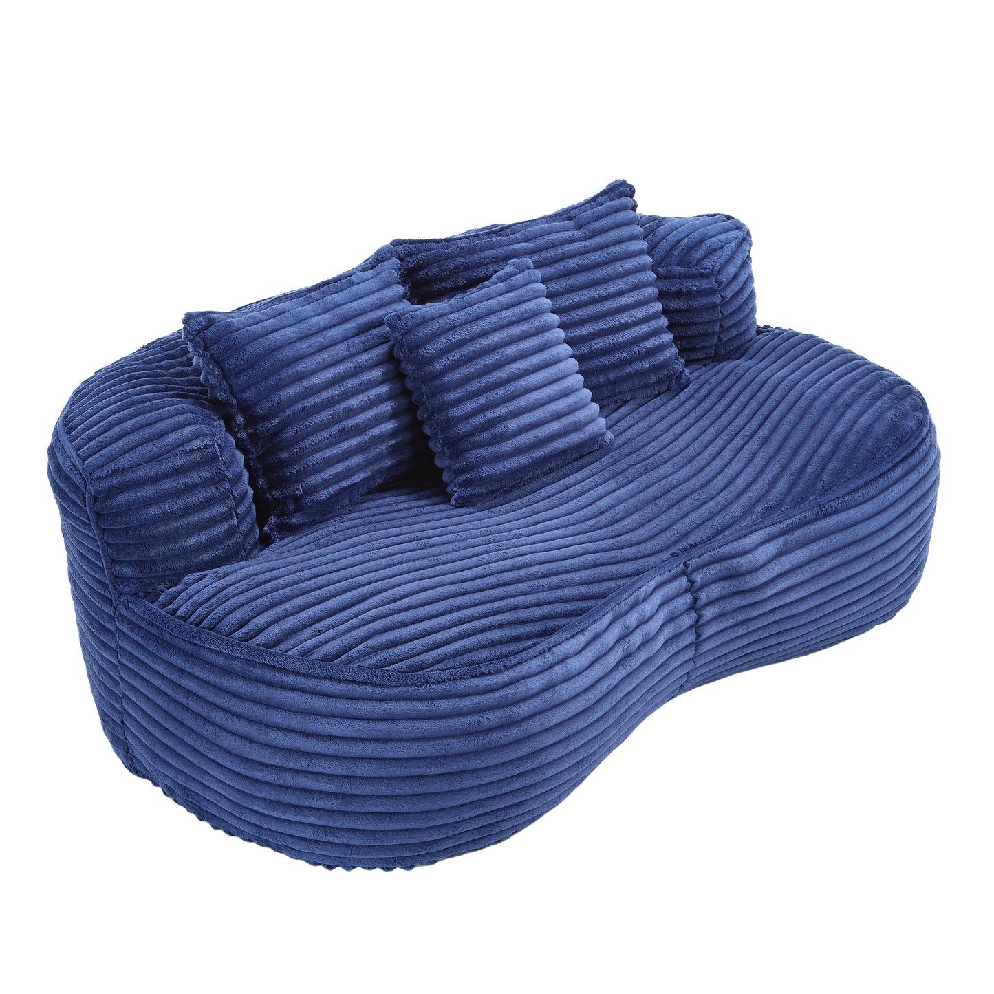 Bean Bag Sofa Lazy Sofa Durable Comfort Lounger High Back Chair for Adults and Kids, Indoor & Outdoor, Navy Corduroy