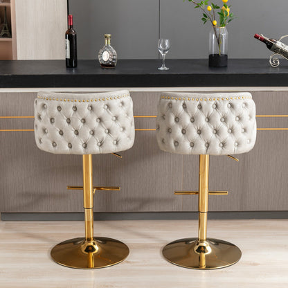 Set of 2 Modern PU Upholstered Swivel Barstools